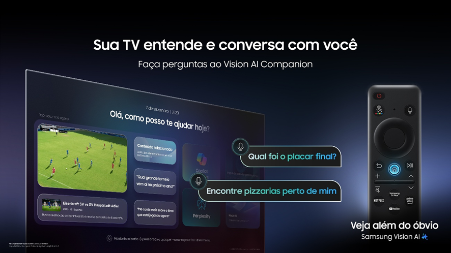 Samsung integra Perplexity às TVs Vision AI no país