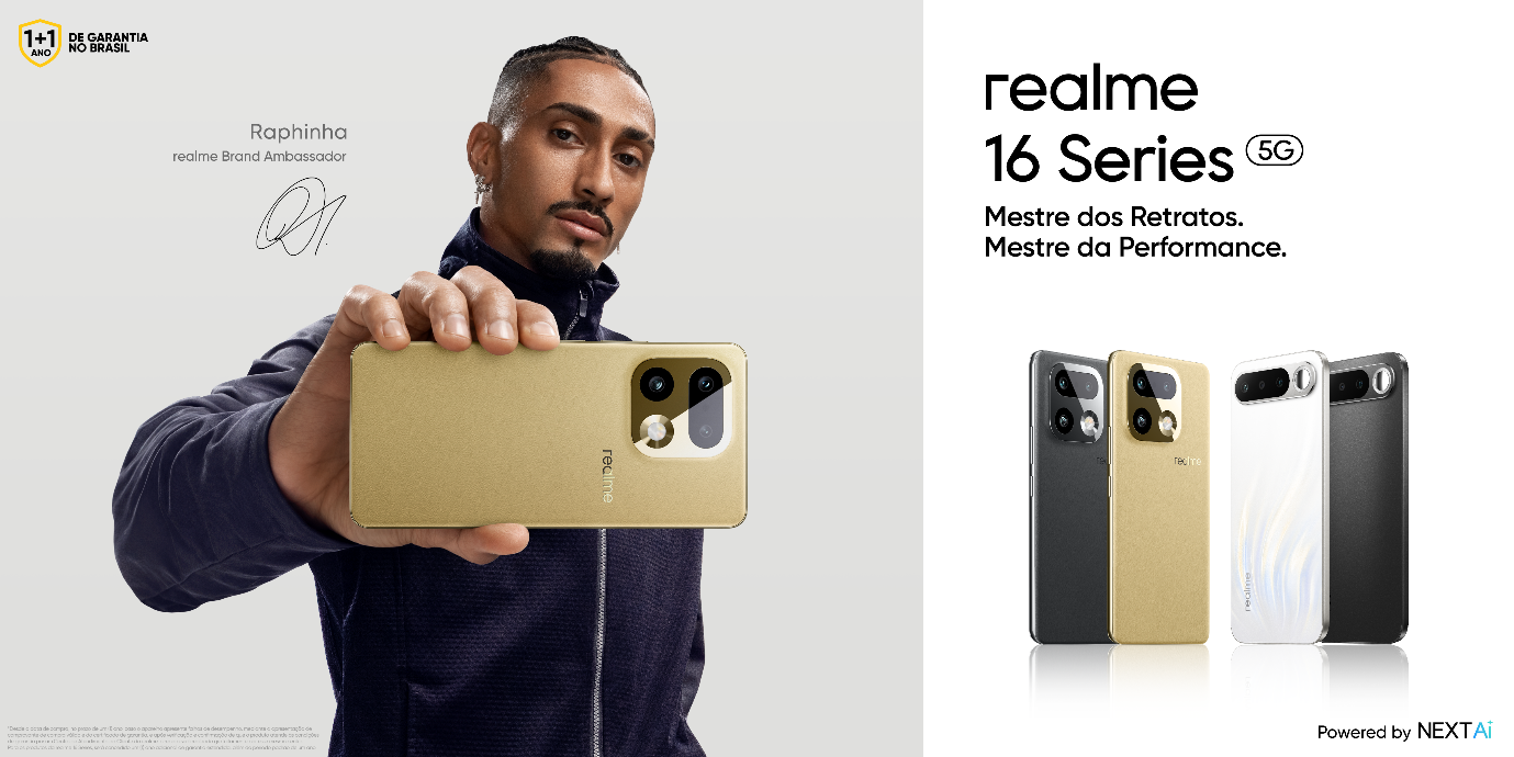 realme 16 Series chega ao Brasil com câmera de 200 MP e IA