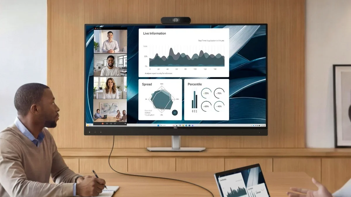Dell integra câmera e áudio em monitor 4K para salas