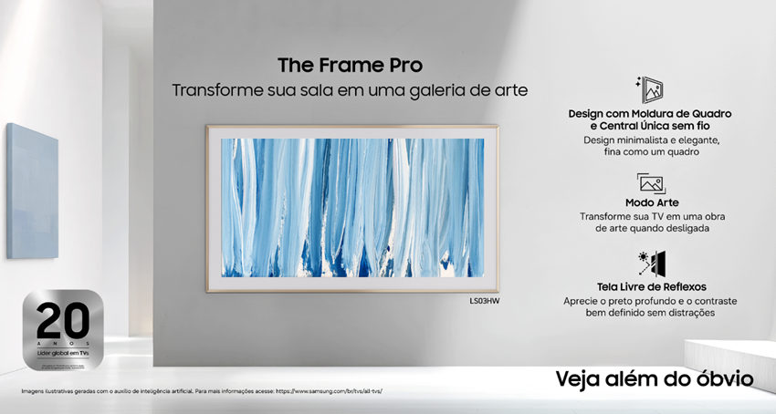 Samsung traz The Frame Pro de 75 polegadas ao Brasil