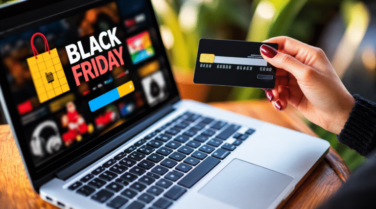 Black Friday 2026 com produtos e compras no comércio eletrônico