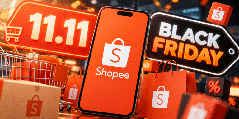 Promoções da Shopee no 11.11 e na Black Friday.